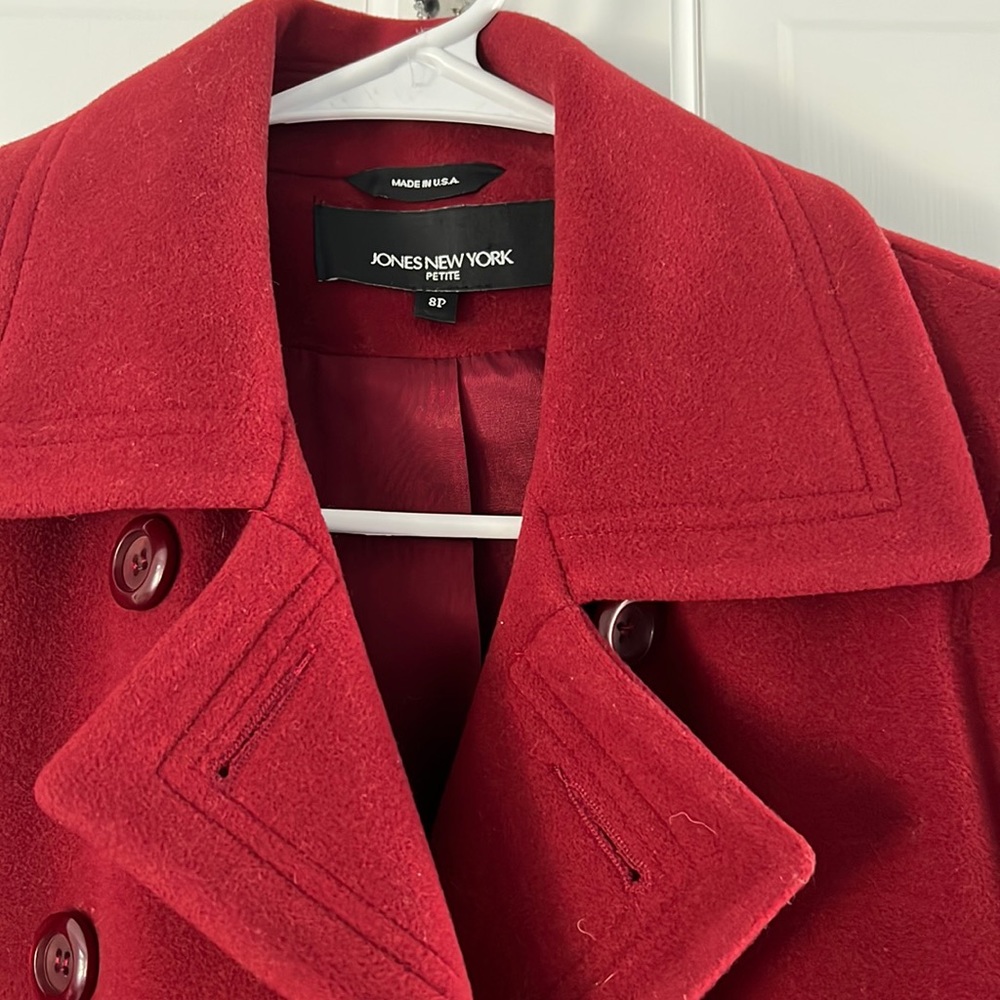 Jones New York wood coat - burgundy